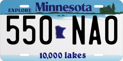 MN license plate 550NAO