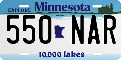 MN license plate 550NAR