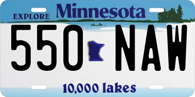 MN license plate 550NAW