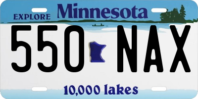 MN license plate 550NAX