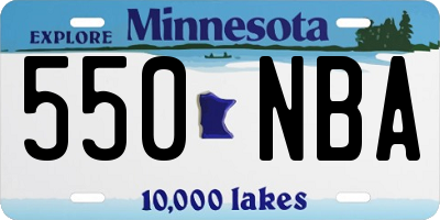 MN license plate 550NBA