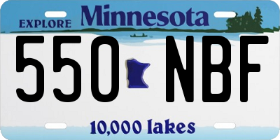 MN license plate 550NBF