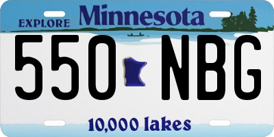 MN license plate 550NBG