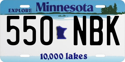 MN license plate 550NBK