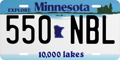 MN license plate 550NBL