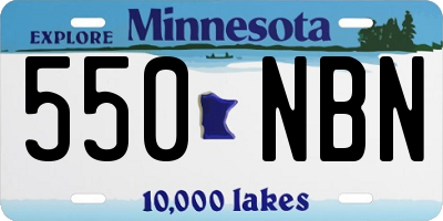 MN license plate 550NBN
