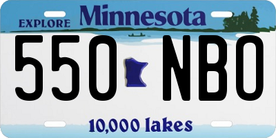 MN license plate 550NBO