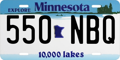 MN license plate 550NBQ