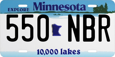 MN license plate 550NBR