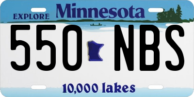 MN license plate 550NBS