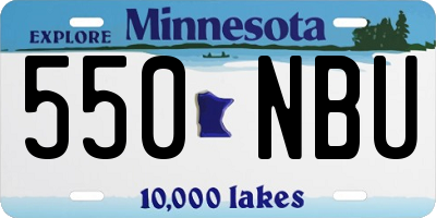 MN license plate 550NBU