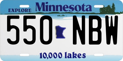 MN license plate 550NBW