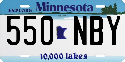 MN license plate 550NBY