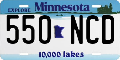 MN license plate 550NCD