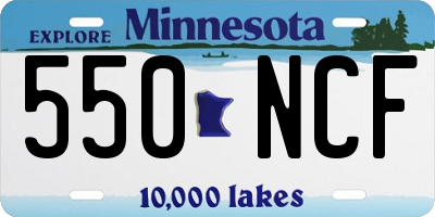 MN license plate 550NCF