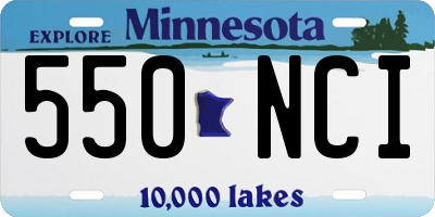 MN license plate 550NCI