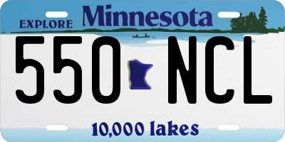 MN license plate 550NCL