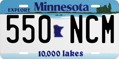 MN license plate 550NCM