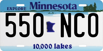 MN license plate 550NCO