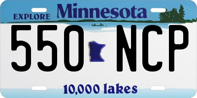 MN license plate 550NCP
