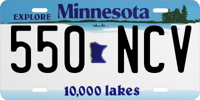 MN license plate 550NCV
