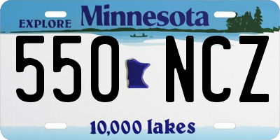 MN license plate 550NCZ