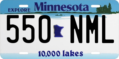 MN license plate 550NML