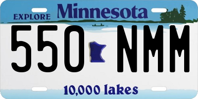 MN license plate 550NMM