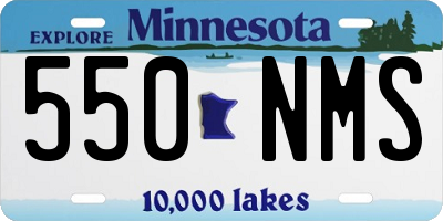 MN license plate 550NMS