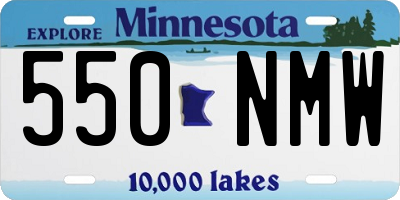 MN license plate 550NMW
