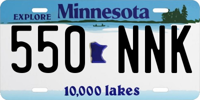 MN license plate 550NNK