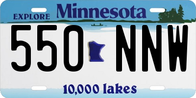 MN license plate 550NNW