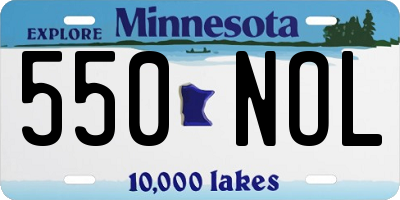 MN license plate 550NOL