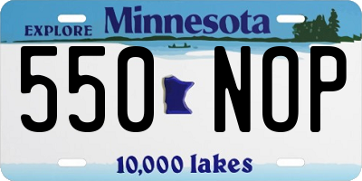 MN license plate 550NOP