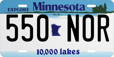 MN license plate 550NOR