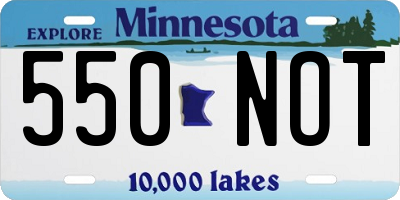 MN license plate 550NOT