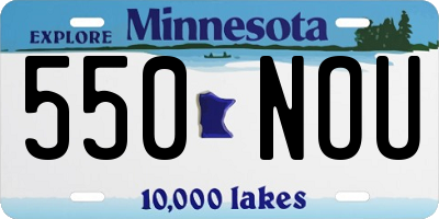 MN license plate 550NOU
