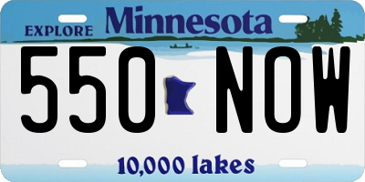 MN license plate 550NOW