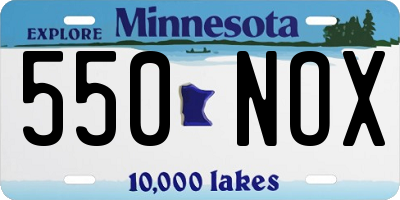 MN license plate 550NOX