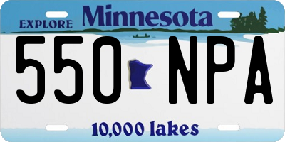 MN license plate 550NPA