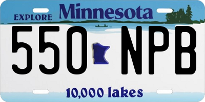 MN license plate 550NPB