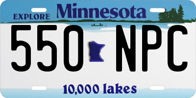 MN license plate 550NPC