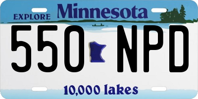 MN license plate 550NPD