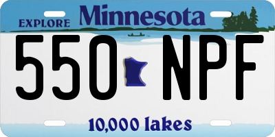MN license plate 550NPF