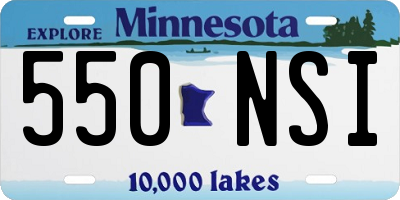 MN license plate 550NSI