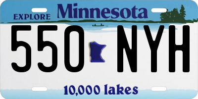 MN license plate 550NYH