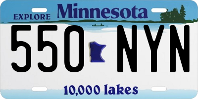MN license plate 550NYN