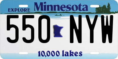 MN license plate 550NYW