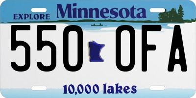 MN license plate 550OFA
