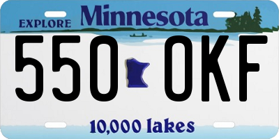 MN license plate 550OKF
